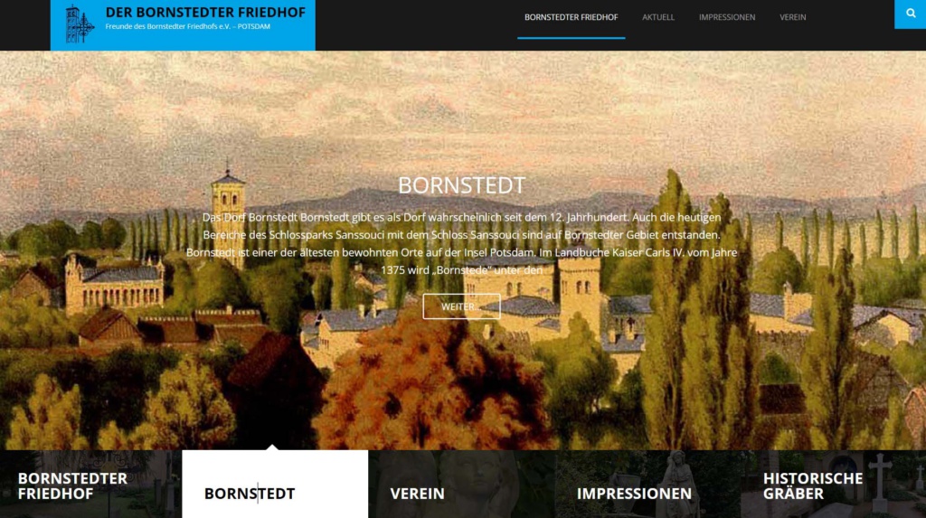 Neue Website für den Verein Freunde des Bornstedter Friedhofs