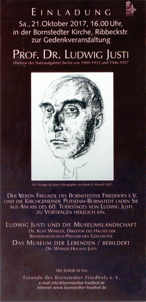 GEDENKVERANSTALTUNG PROF. DR. LUDWIC JUSTI (1876 -1957)